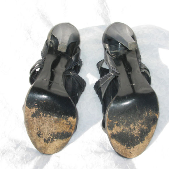 AUTHENTIC Balenciaga Black Bondage Leather High Heels - Picture 12 of 14